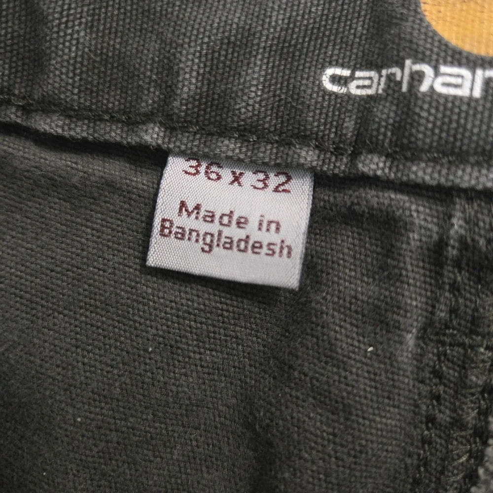 Carhartt Relaxed Fit Carpenter Pants Mens 36x32 Gray Cotton Duck Canvas Utility